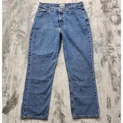 Vintage St Johns Bay Jeans Womens 10P PETITE Black High Rise Straight Stretch - Image 1 of 4