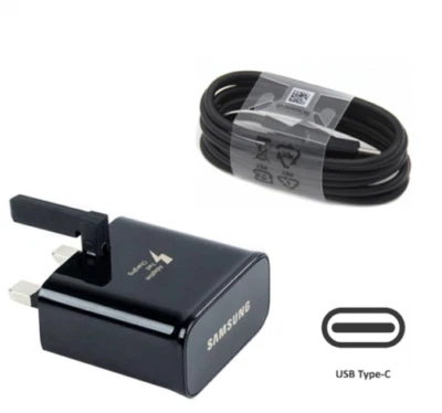 GENUINE FAST CHARGER PLUG/CABLE 1.2M FOR SAMSUNG GALAXY S8/S9+A5/A7/Note 8/9/10 - Image 1 of 4