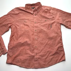 Eddie Bauer Button Down Hemd Herren XL Rot Langarm Classic Fit Taschen - Bild 1 von 6