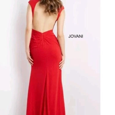 Jovani designer prom evening Crystal Embellish Low Back Maxi Dress $250  - Image 1 of 4
