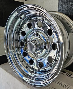 13x7+6 CHROME MODULAR STEEL WHEELS suit MAZDA, ESCORT, NISSAN AND TOYOTA - Picture 1 of 2