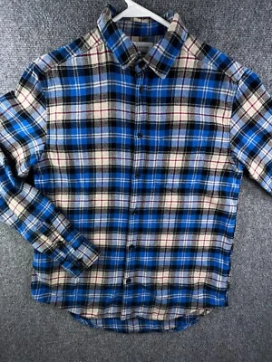 URBAN OUTFITTERS клетку фланели длинным рукавом рубашка синий бежевый мужской маленький взрослый - Изображение 1 из 4