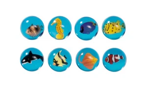 FLUMMY mit 3D FISCHEN 8 Stück Flummies Flummi Fischflummy Gummiball 8er Set NEU - Bild 1 von 1