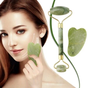 5Pcs Jade Roller Gua Sha Beauty Face Skin Care Tool Facial GuaSha Massager Gift - Picture 1 of 20