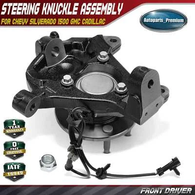 Передний левый поворотный кулак и ступичный подшипник для Chevy Silverado 1500 GMC Cadillac - Изображение 1 из 4
