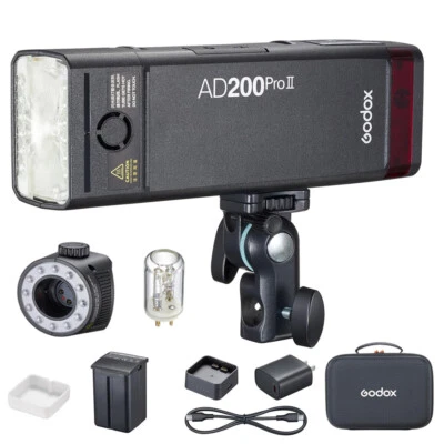 GODOX AD200Pro II Outdoor Flash Speedlight Strobe 200Ws 2.4G TTL Blitzgerät - Bild 1 von 4