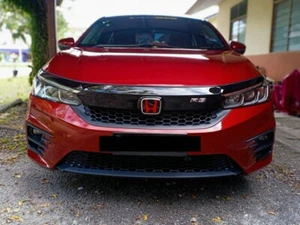 Genuine 2pcs Red Black Front Rear Red Emblem Badge Civic Coupe 2012-2015 - Picture 1 of 4