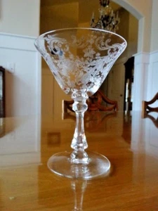 Cambridge Glass Clear Etched Chantilly Tall Sherbet Champagne Stem 3775 EUC - Picture 1 of 8