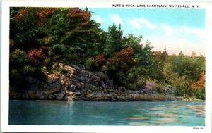 1930s NY State Postcard Putt's Rock Lake Champlain Whitehall New York Unposted - Picture 1 of 2
