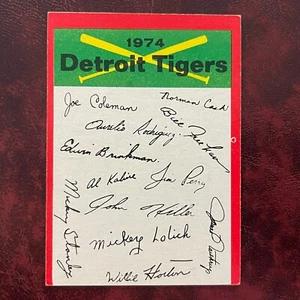 1974 Topps Set Detroit Tigers Red Team lista de verificación tarjeta sin marcar - como nuevo - Imagen 1 de 2