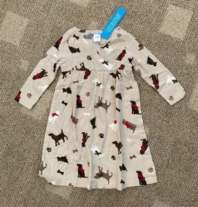 Girls Company Kids Sleep Night Gown Beige Multi Dog Print Size 4 - Picture 1 of 2