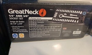 40 Piece Ratchet and Socket Set 1/4 Inch and 3/8 Inch Drives, Great Neck - Picture 1 of 2