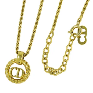 Collar chapado en oro con logotipo de CD de Christian Dior - Imagen 1 de 9