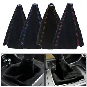 Car Interior Suede Leather Manual Gaiter Gear Stick Shifter Knob Boot Cover - Picture 1 of 20