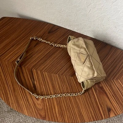 Prada Beige Nylon Flap Belt Bag - Image 1 of 4