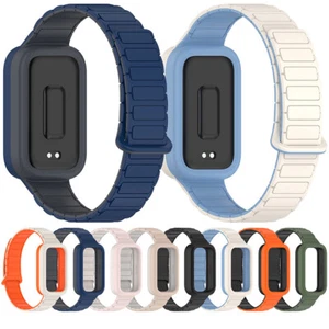 For Mi Band9 Active/Redmi Band 3 Magnetic Watch Strap Silicone Band Accessory - Picture 1 of 22