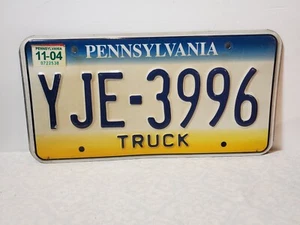 2004 Pennsylvania Truck License Plate Tag YJE 3996 - Picture 1 of 2