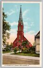 Postcard St. Michaels R.C. Church Brattleboro Vermont *C8453