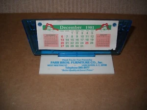 1982 Vintage Desk Calendar Parr Bros Furniture Co West Meeting St Lancaster SC - Bild 1 von 1