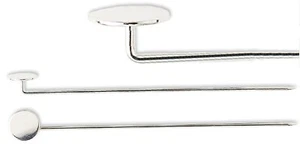 Stick Pin, 10 Silver Plated Brass 2 3/4" Long with 8mm Pad for Beads or Stones - Picture 1 of 3