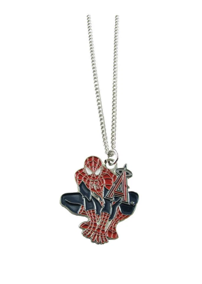 Los Angeles Angels Spiderman Pendant Silver Chain Necklace Red Jewelry Gift MLB - Image 1 of 1