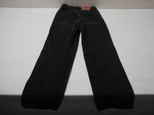 Vintage Levis 550 Jeans Youth 11 Relaxed Fit 24x25 Black Denim Pants Made In USA - Picture 1 of 10