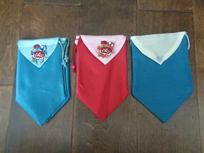 Juego de 3 Hermosas Bolsas/Carteras Hanbok Coreanas Tradicionales Hechas a Mano "Suerte" Foto 1 de 4