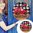 Valentine's Day Red Truck Heart Welcome Sign Home Decor Sweet Red Truck New