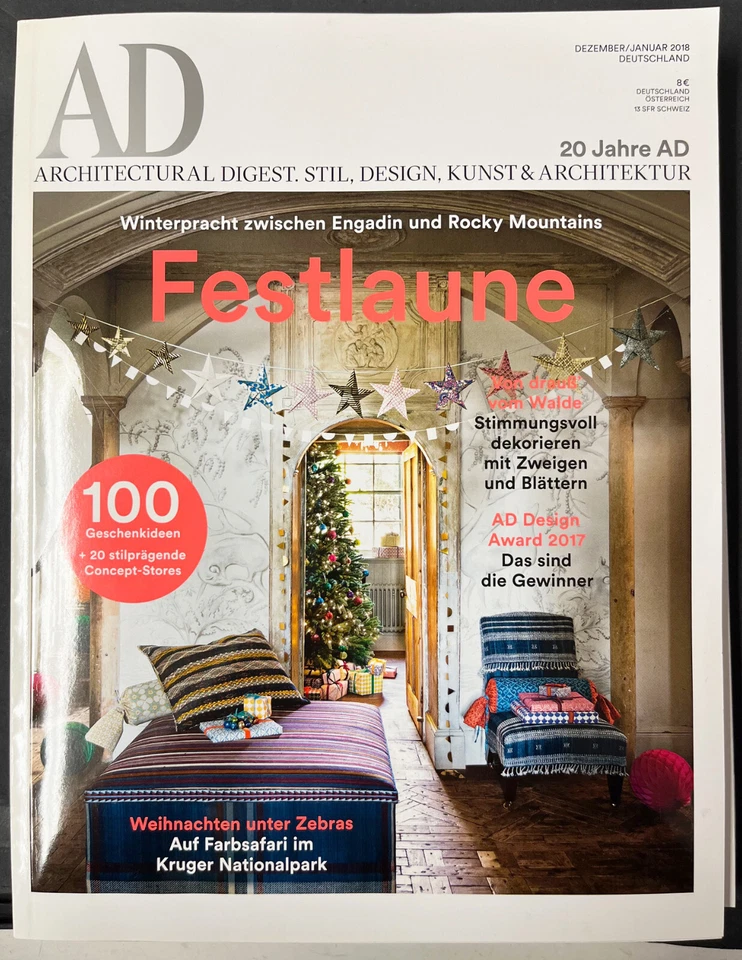 Wie neu: Zeitschrift "AD - Architectural Digest", Ausgabe Dezember 2017 - Bild 1 von 1