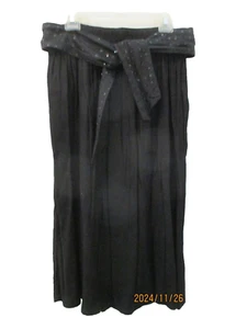 Vintage Women's Plus Size 24 Black Skirt Sequin Belt Retro+ Rayon - Picture 1 of 9