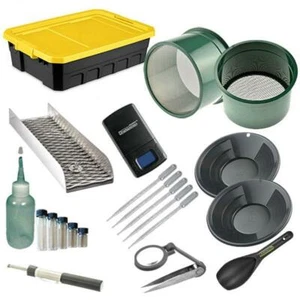 Gold Panning Kit Black Gold Pans Mini Sluice Box & Gold Recovery - Picture 1 of 1