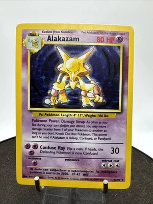 Pokémon TCG Alakazam Base Set Holo Card 1/102 Unlimited Rare - Image 1 of 4