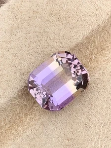 Precioso ametrino boliviano corte esmeralda de 7,90 quilates para joyería - Imagen 1 de 9