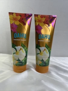 2 Bath & Body Works Oahu Coconut Sunset Triple Moisture Cream 8oz RARE Lotion - Picture 1 of 4