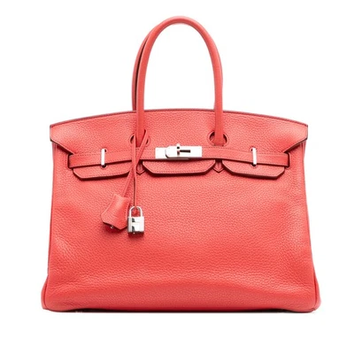Bolso de Mano Autenticado Hermès Togo Birkin Retourne 35 Rosa Rubor Cuero de Becerro Foto 1 de 4
