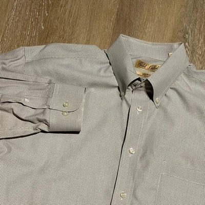 Roundtree Yorke Gold Label Mens XL Houndstooth Non Iron Button Down Shirt EUC - Image 1 of 4