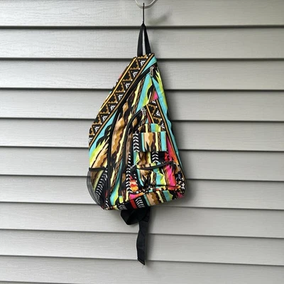 NGIL Canvas Boho Sling Backpack Colorful Tribal Aztec Print Crossbody Bag Travel - Image 1 of 4