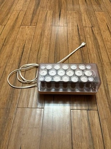 Vintage 1980s Clairol Model KF-20-1 Velvet Hot Rollers w/16 Clips - Picture 1 of 12