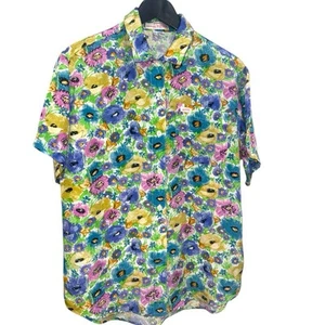VTG GUESS by Georges Marciano Button Up Floral Shirt Men’s Large EUC Rayon USA - Picture 1 of 7