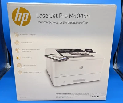 HP LaserJet Pro M404dn W1A53A Duplex Network Mono Laser Printer White Brand New - Image 1 of 4