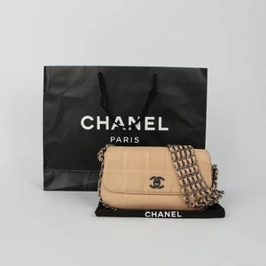 CHANEL CC Logo Chocolate Bar Chain Shoulder Bag 132814997 - Picture 1 of 13