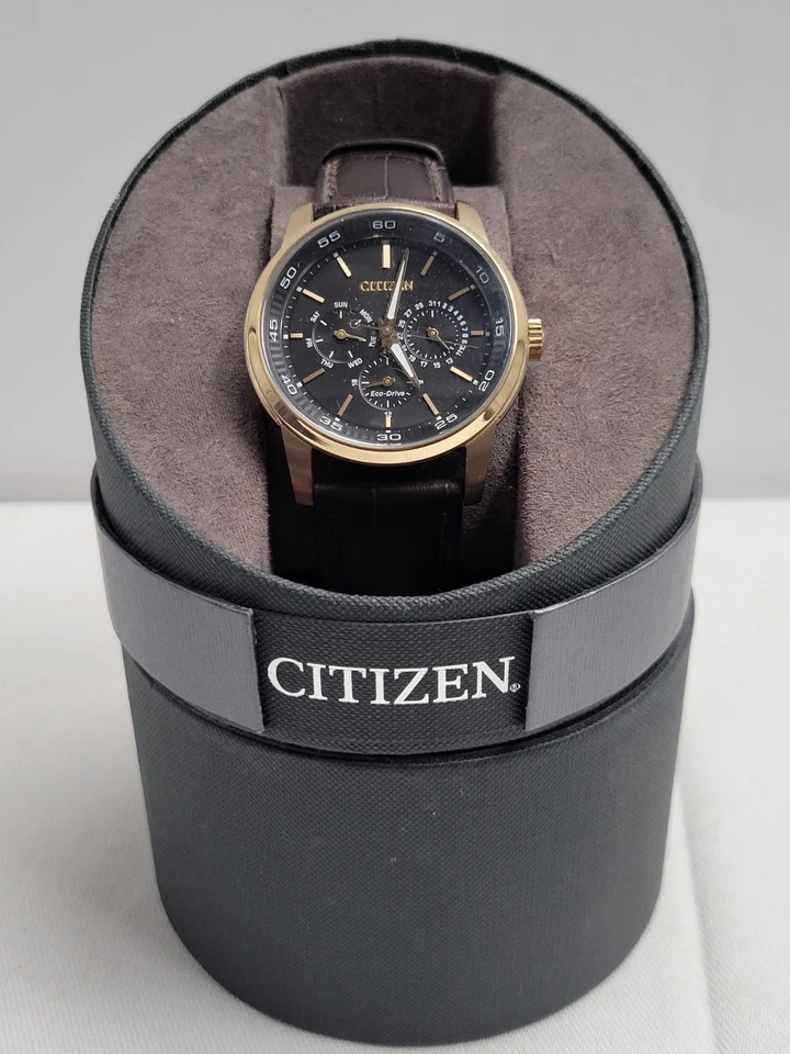 Citizen Eco-Drive Dress Model BU2013-08E Black Dial Leather Strap Men's Watch - image 1 of 4