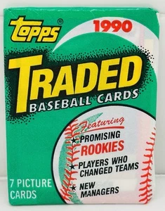 1990 Topps Traded Baseball Cards (1) Unopened Sealed Wax PACK 7 Cards MLB - Picture 1 of 2