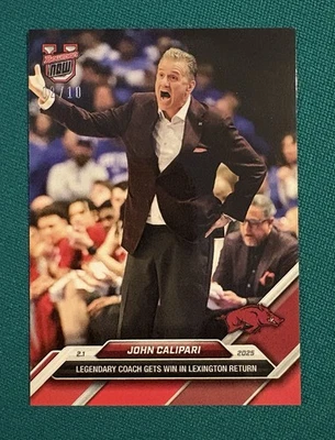 2024 Topps Bowman U Now John Calipari Arkansas Razorbacks /10 Red Parallel - Image 1 of 2
