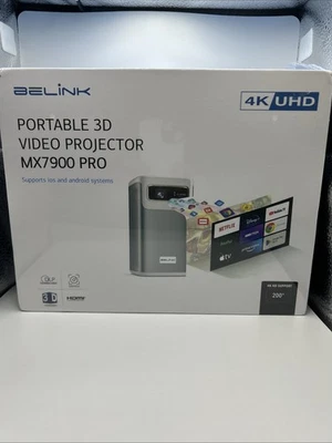 Belink Home Cinema 3D Portable Pico Projector MX7900 Pro 4K UHD,  NEW BOX - Image 1 of 4