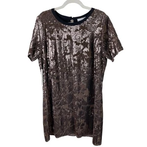 Anthropologie RO & DE Andi Pailletten Samt Tee Etuikleid Urlaub Party Lg NEU - Bild 1 von 11