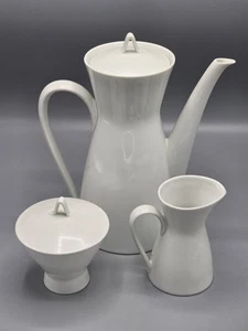 Rosenthal Form 2000 Raymond Loewy / Richard Latham modern weiß Kaffeekanne Set - Bild 1 von 8