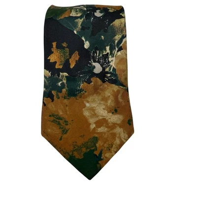 Corbata Carlo Palazzi Verde Neutro Abstracto 100% Seda Italiana Para Hombre Negocios Foto 1 de 4