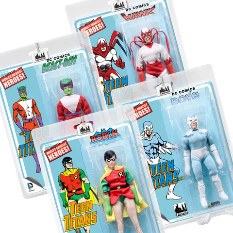 DC Comics Teen Titans Series 2 Retro Style Action Figures: Set of all 4 Cover