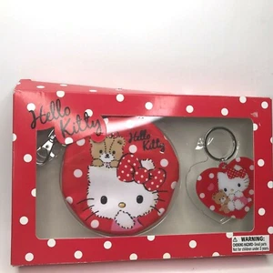 Sanrio Hello kitty Coin Purse and Key Ring Chain Set 1976-2017 Adorable item Nw2 - Picture 1 of 12